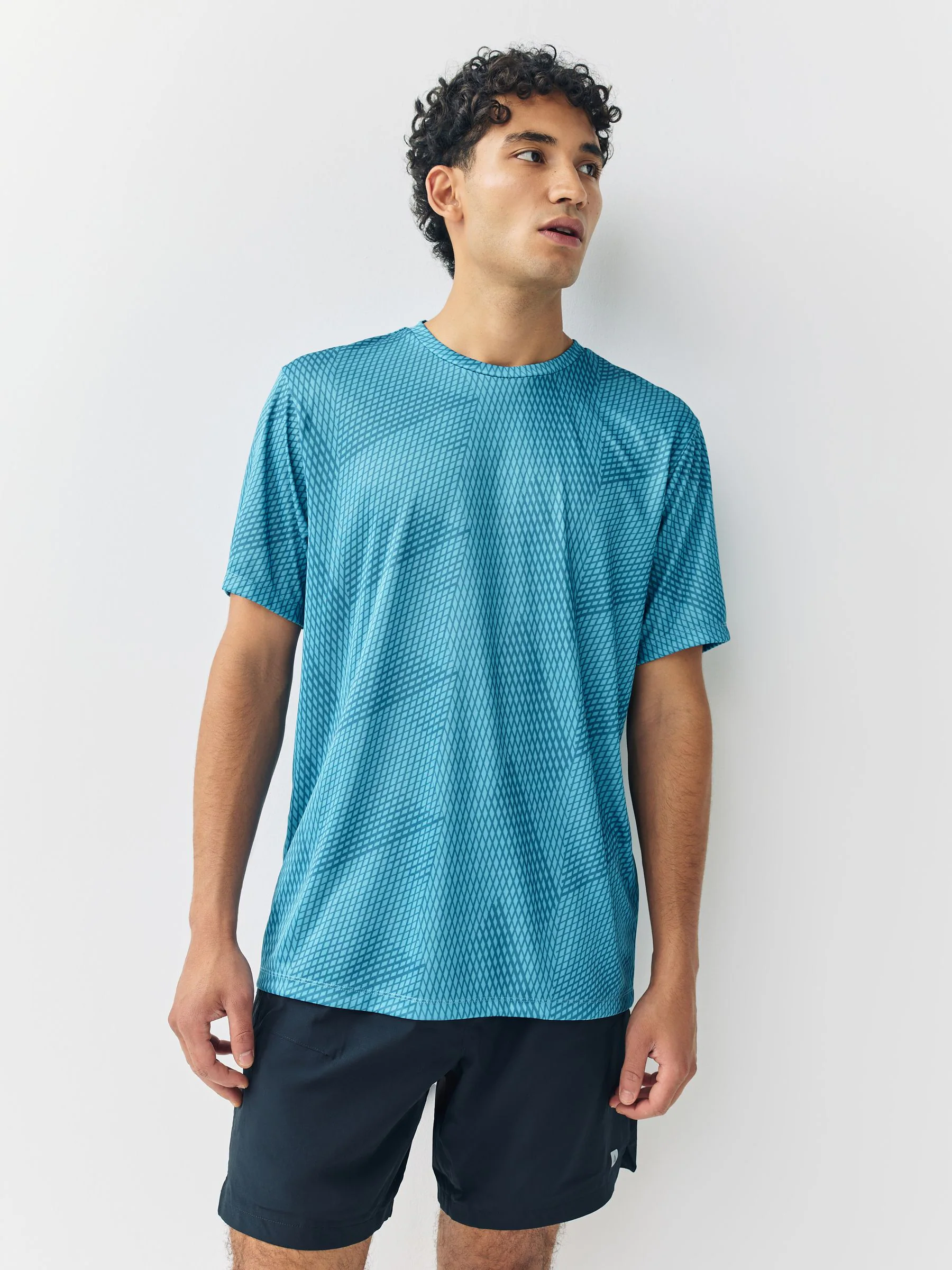 Blauw - Active Gym training T-shirt met print