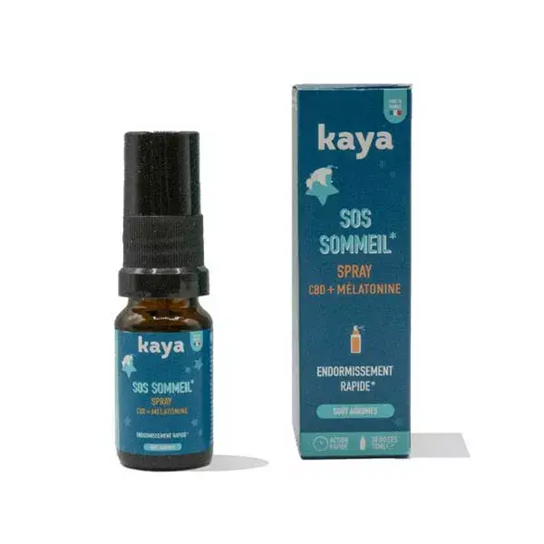 Spray para dormir Kaya SOS para um sono rápido com CBD + melatonina 10ml