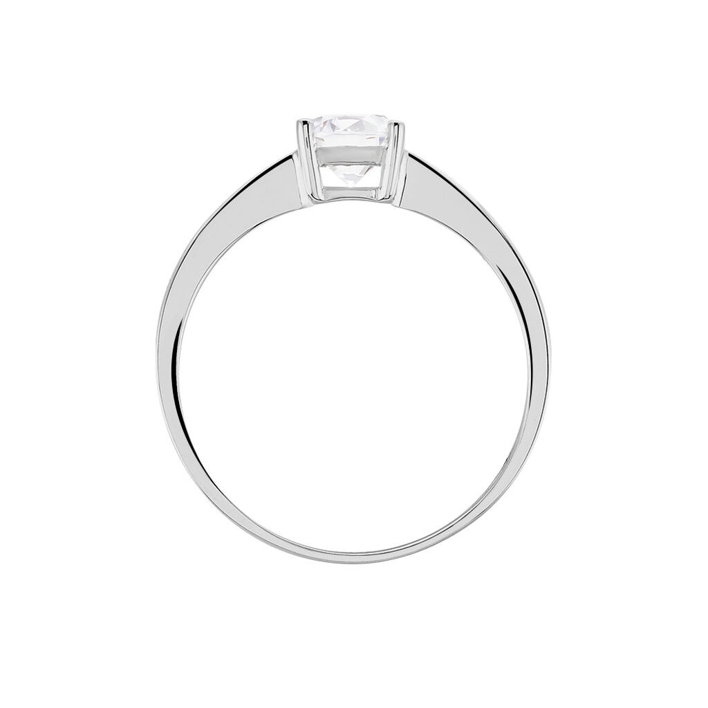 Bague Solitaire Abriel Or Blanc Oxyde De Zirconium