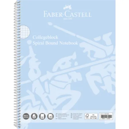 Faber-Castell Collegeblock A4 80 Blatt kariert sky blue