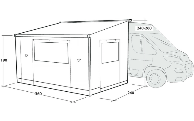Outwell Sideroads Awning Room Markisenzelt für Fahrzeuge 240–260 cm