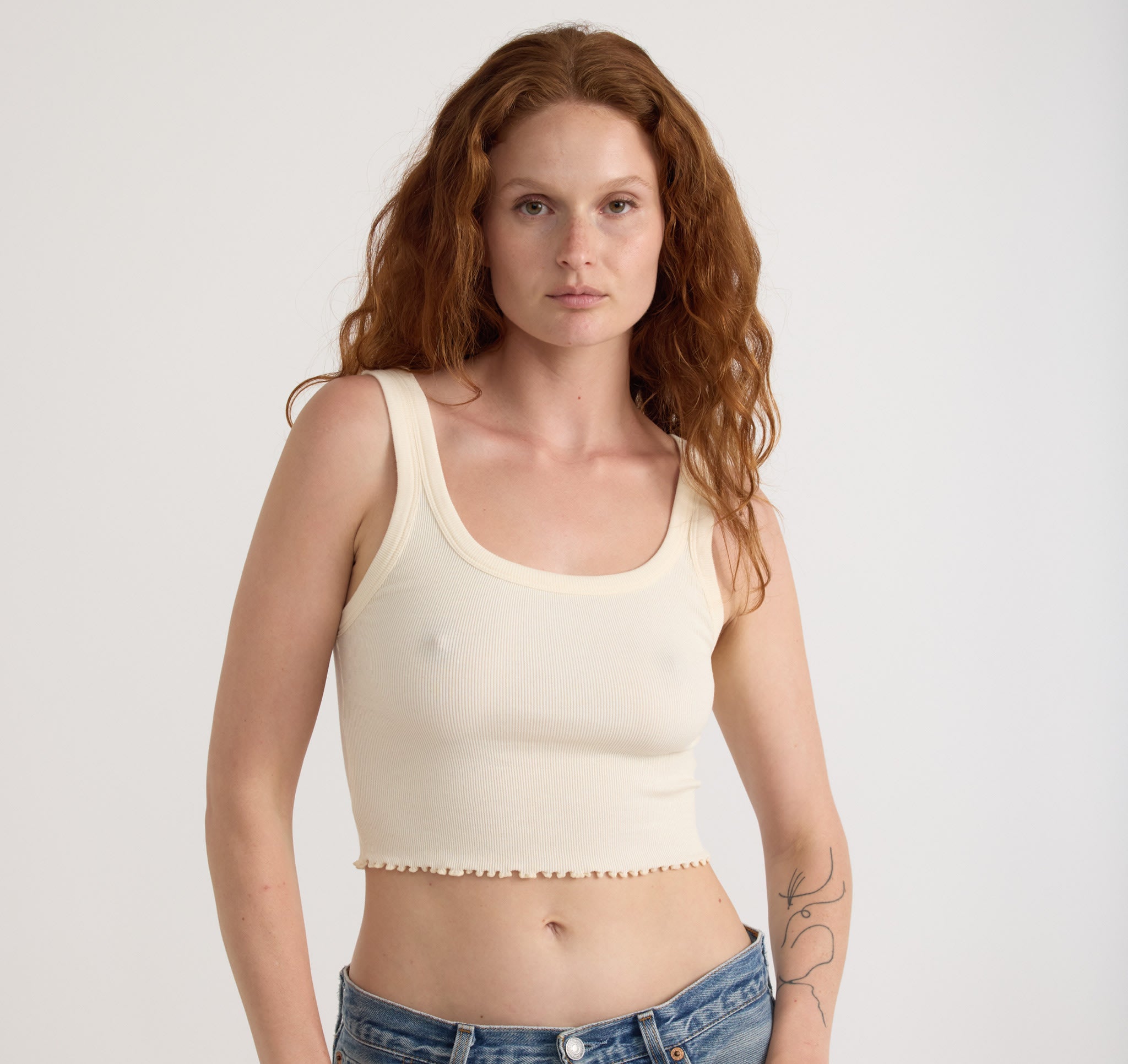 ORGANIC COTTON<br>Core Rib Crop Tank Top