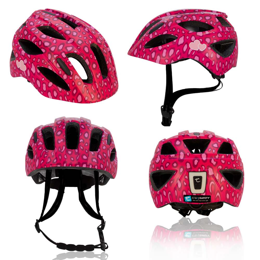 Capacete de ciclismo infantil para crianças de 6 a 12 anos | Bolinhas rosa | Certificado EN1078