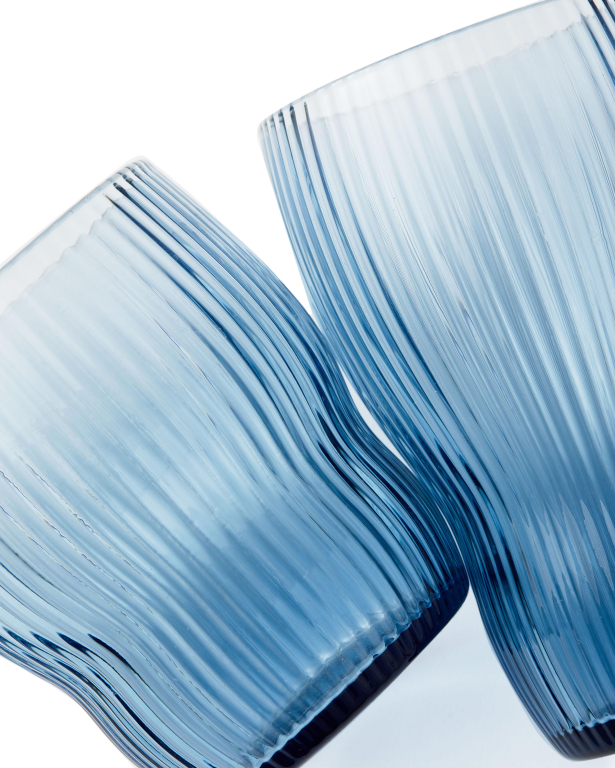 POLSPOTTEN Pum longdrink glas set van 2 blauw