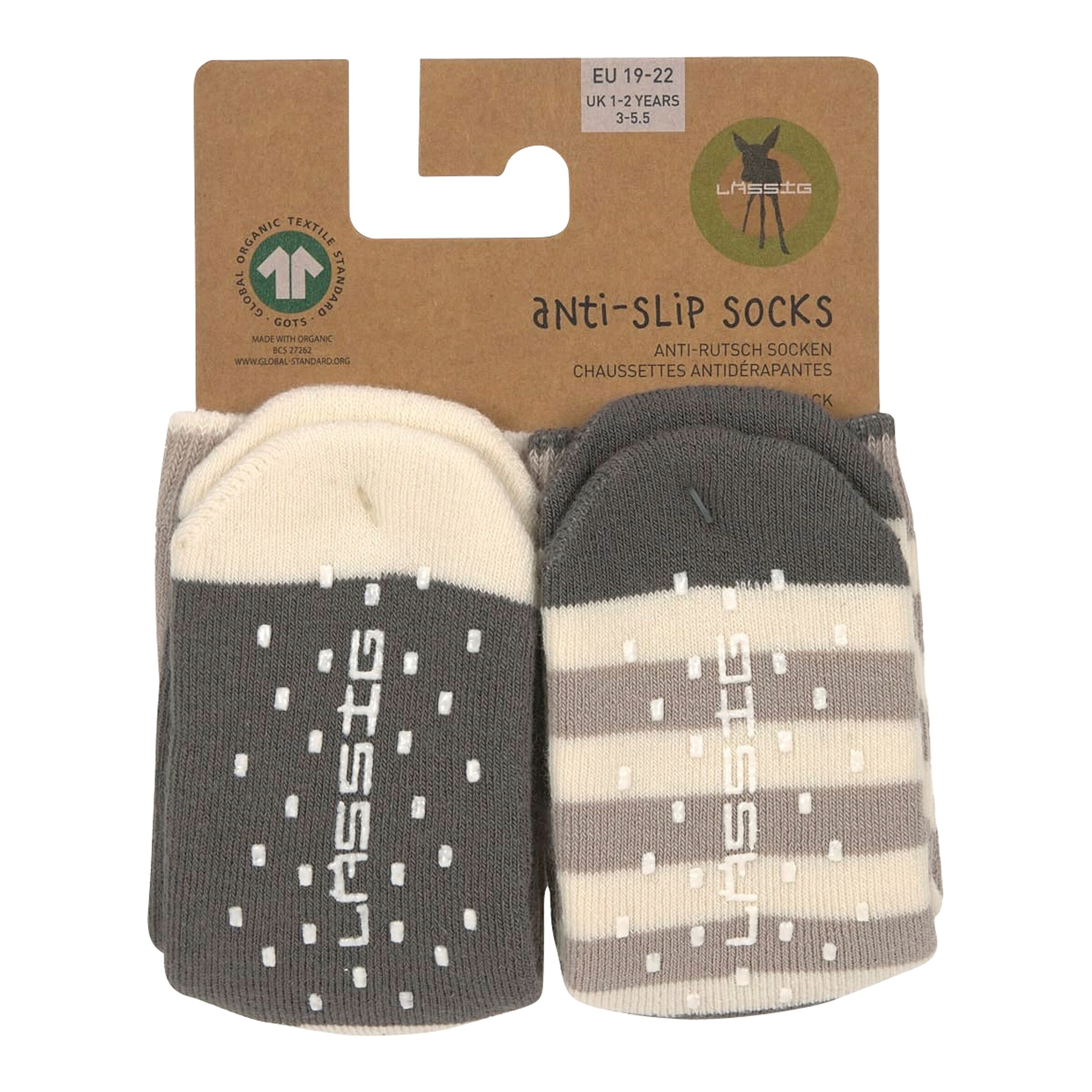 Lässig 2er-Pack ABS-Socken taupe/grau