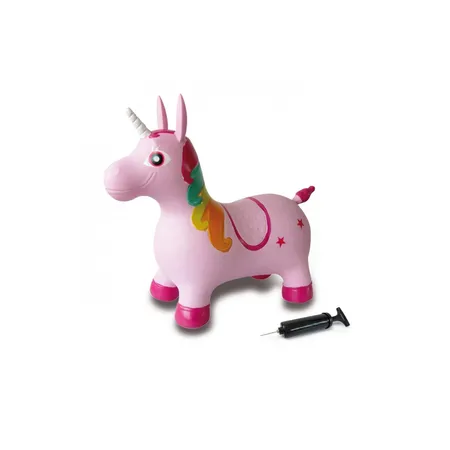 Jamara Hüpftier Einhorn bunt mit Pumpe