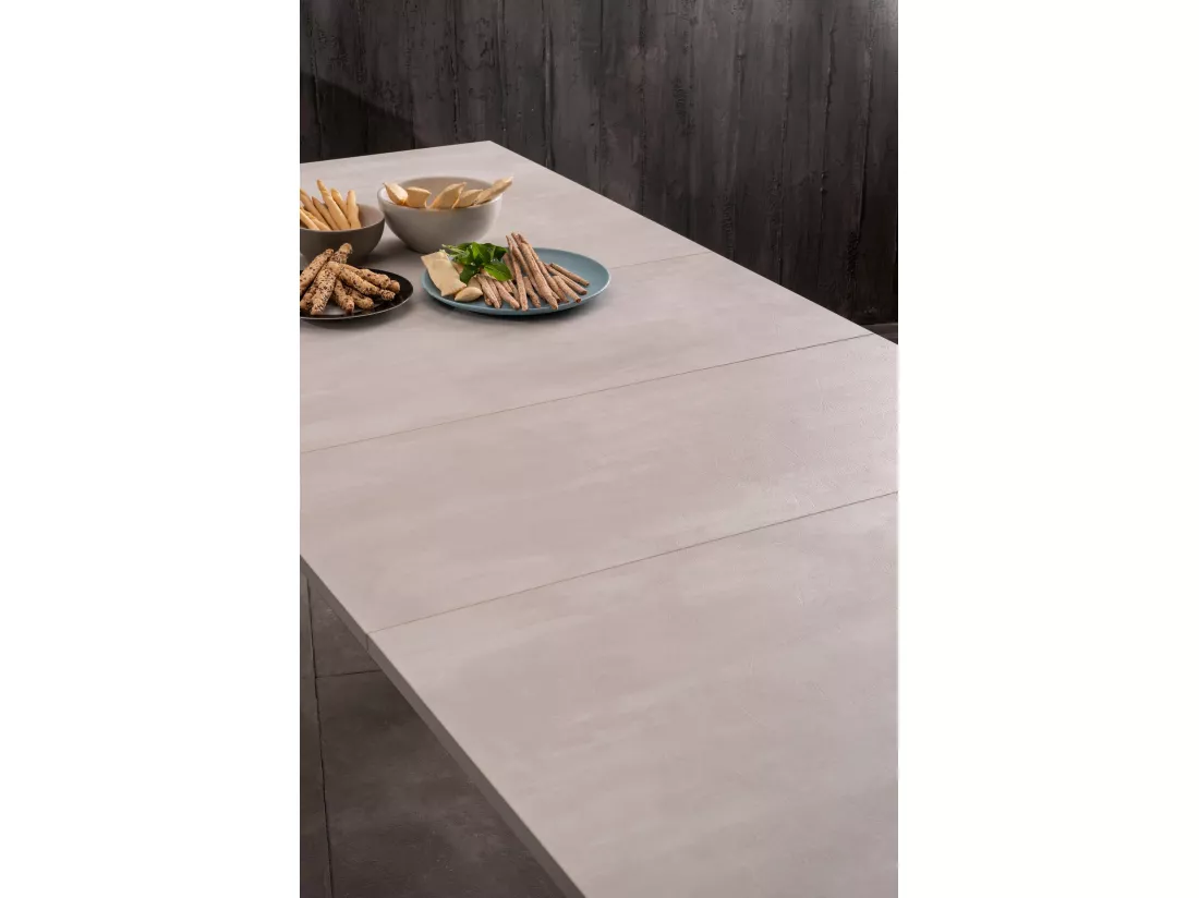 Big Table extensible (130/290 x 80 cm) en Mélamine Blanc