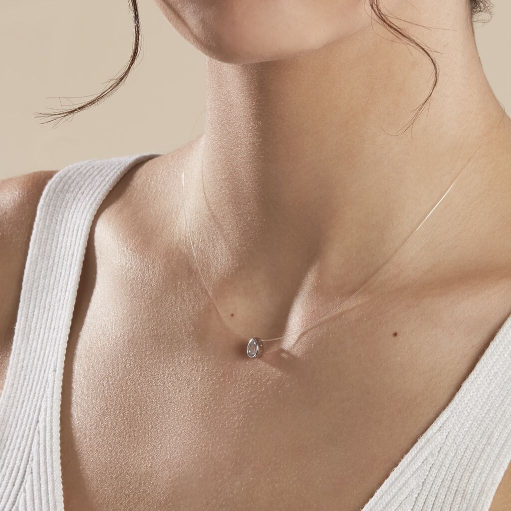 Collier Nylon Argent Blanc Oxyde