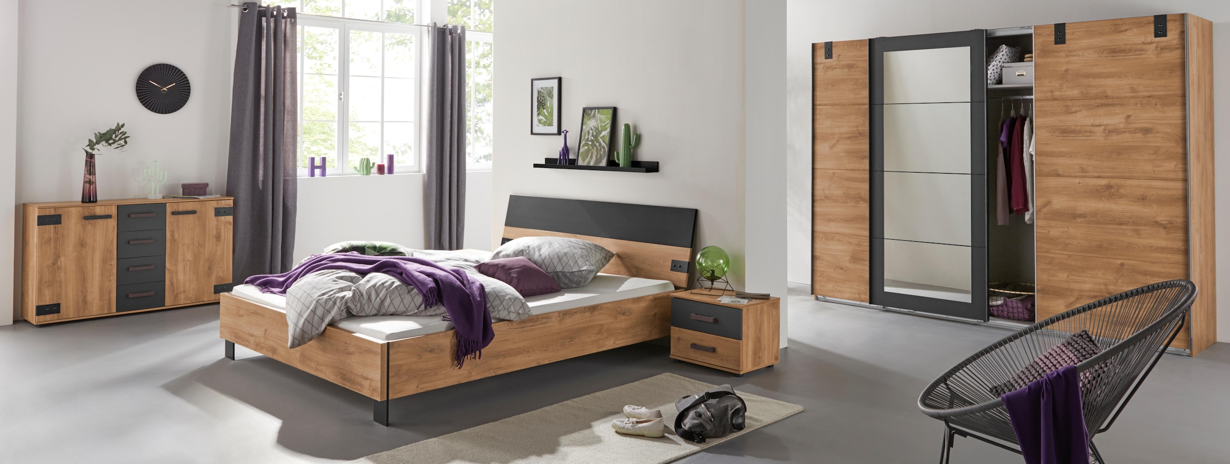Wimex Kombikommode »Malmö, Schrank mit 2 Türen und 4 Schubladen, Made in Germany« im rusikaler look, Industrial Design, 130x41x83cm