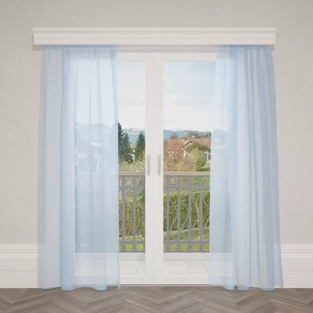 Tagvorhang Organza Blau