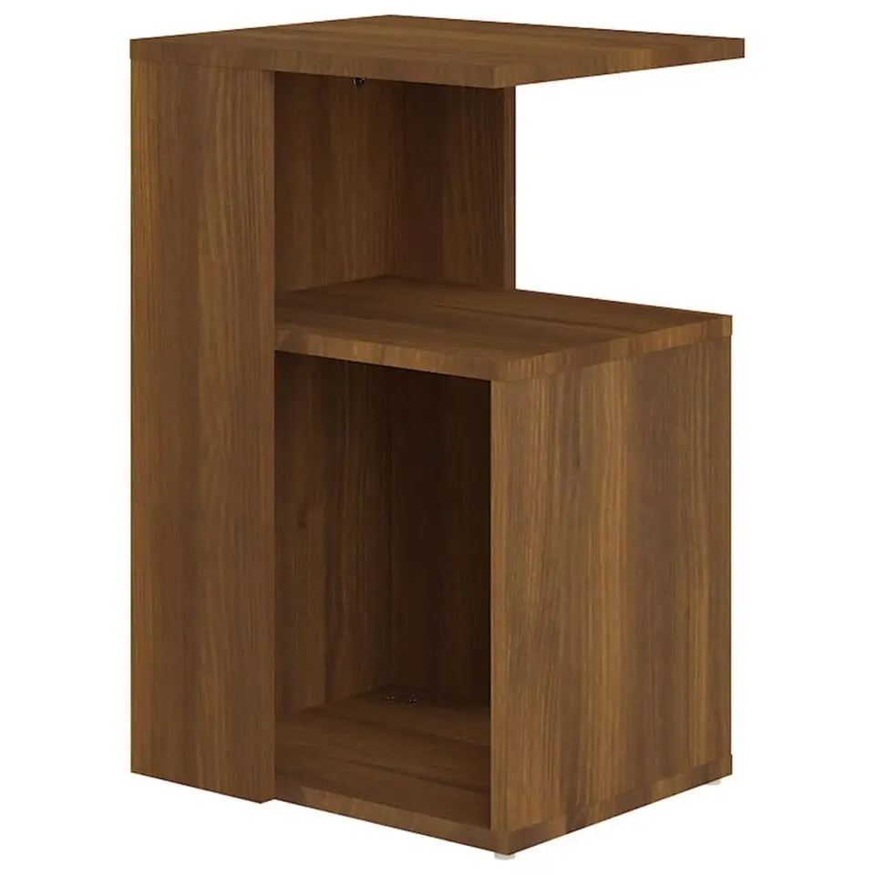 vidaXL Bijzettafel - Modern - Bruin eiken - Bewerkt hout - 36x30x56 cm