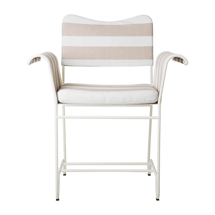 Gubi - Tropique Outdoor Dining Chair, classic white semi matt / Leslie Stripe Limonta (40)