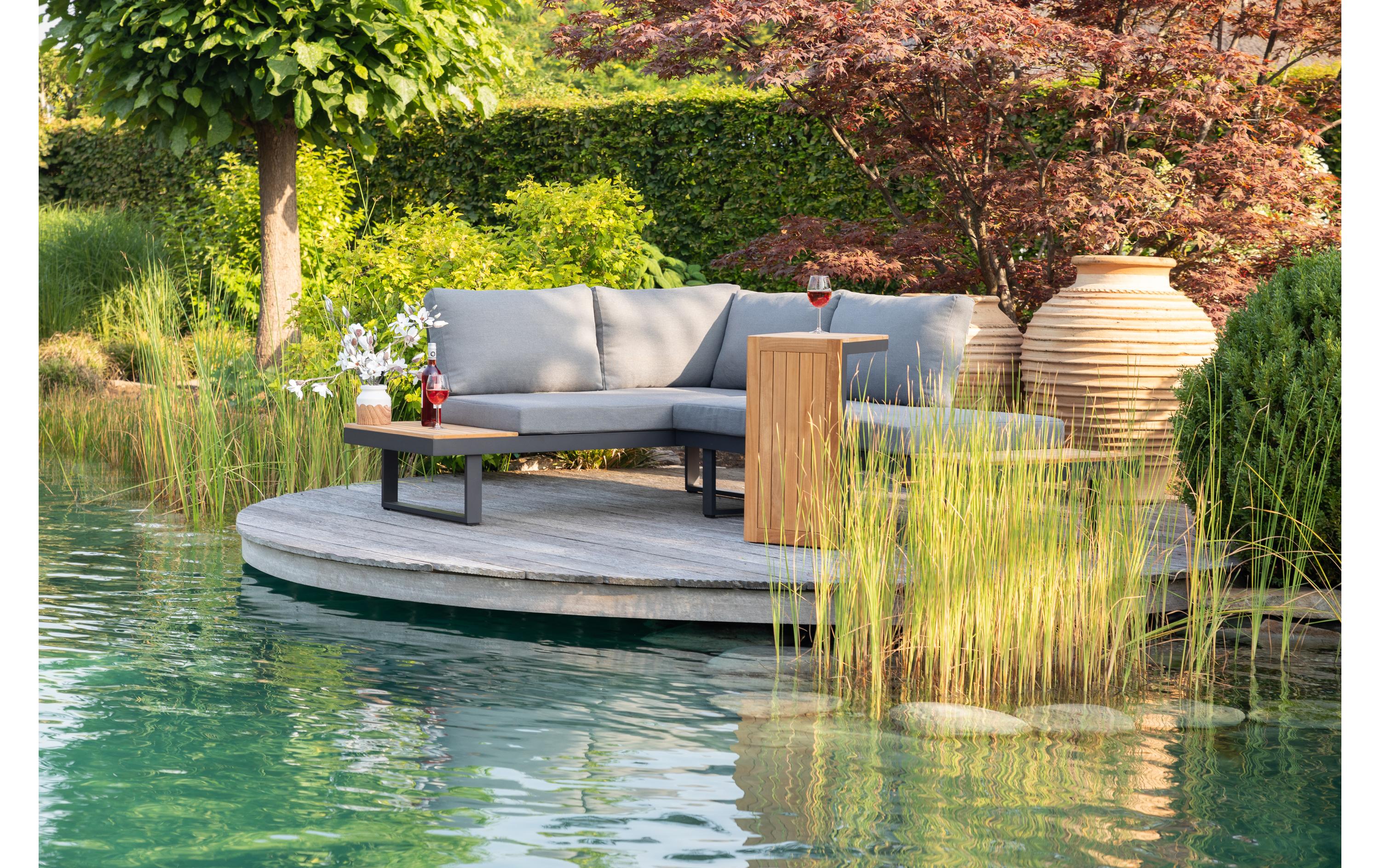 Loungeset Ascona, Anthrazit, 4 Sitzplätze<br>Zwei Sofas und ein Beistelltisch für Garten, Terrasse oder Balkon