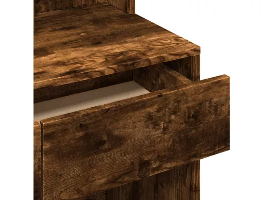 Coiffeuse avec miroir chêne fumé 80x41x144,5 cm