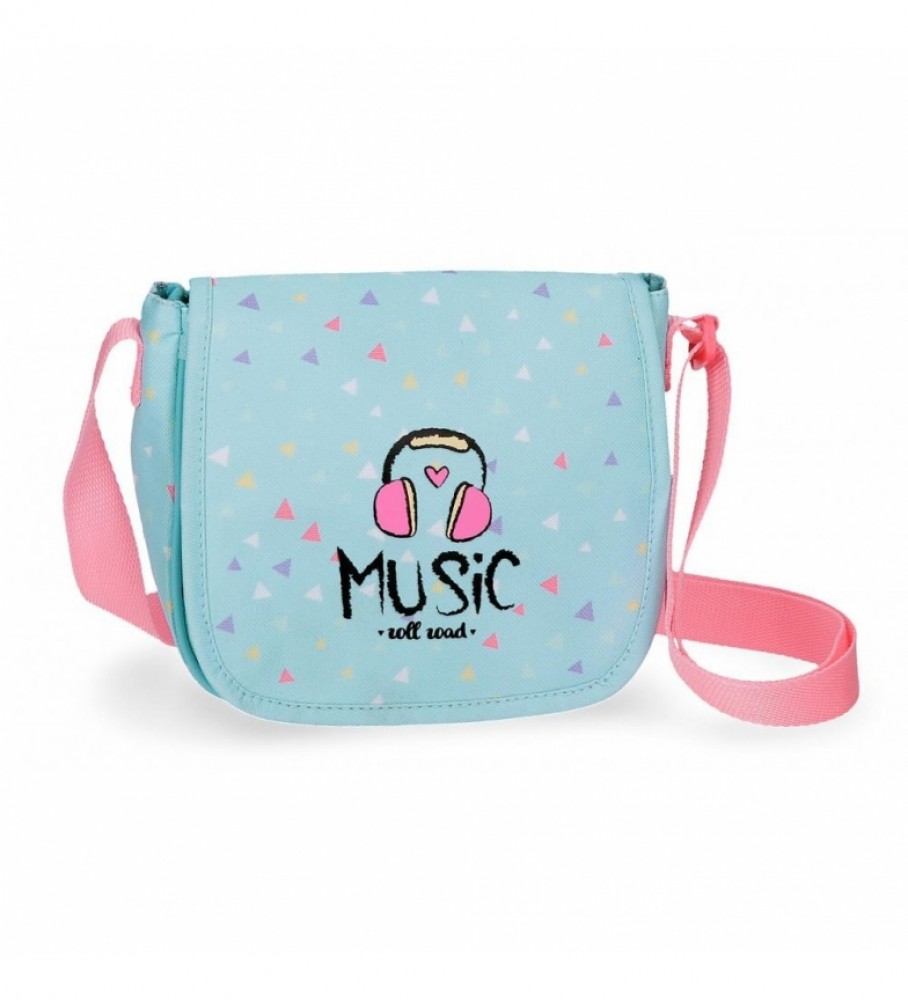 Bolsa de ombro Roll Road Music com aba azul