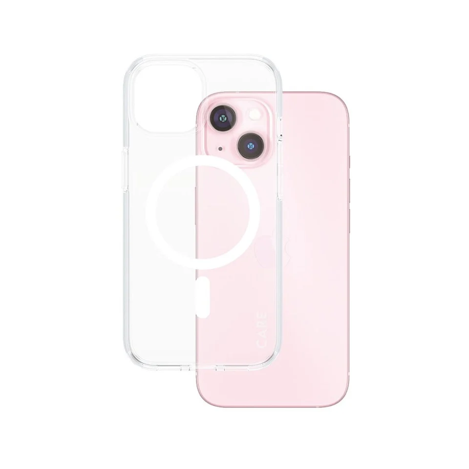 CARE by PanzerGlass - Case - Transparent med Hvid MagSafe - iPhone 15