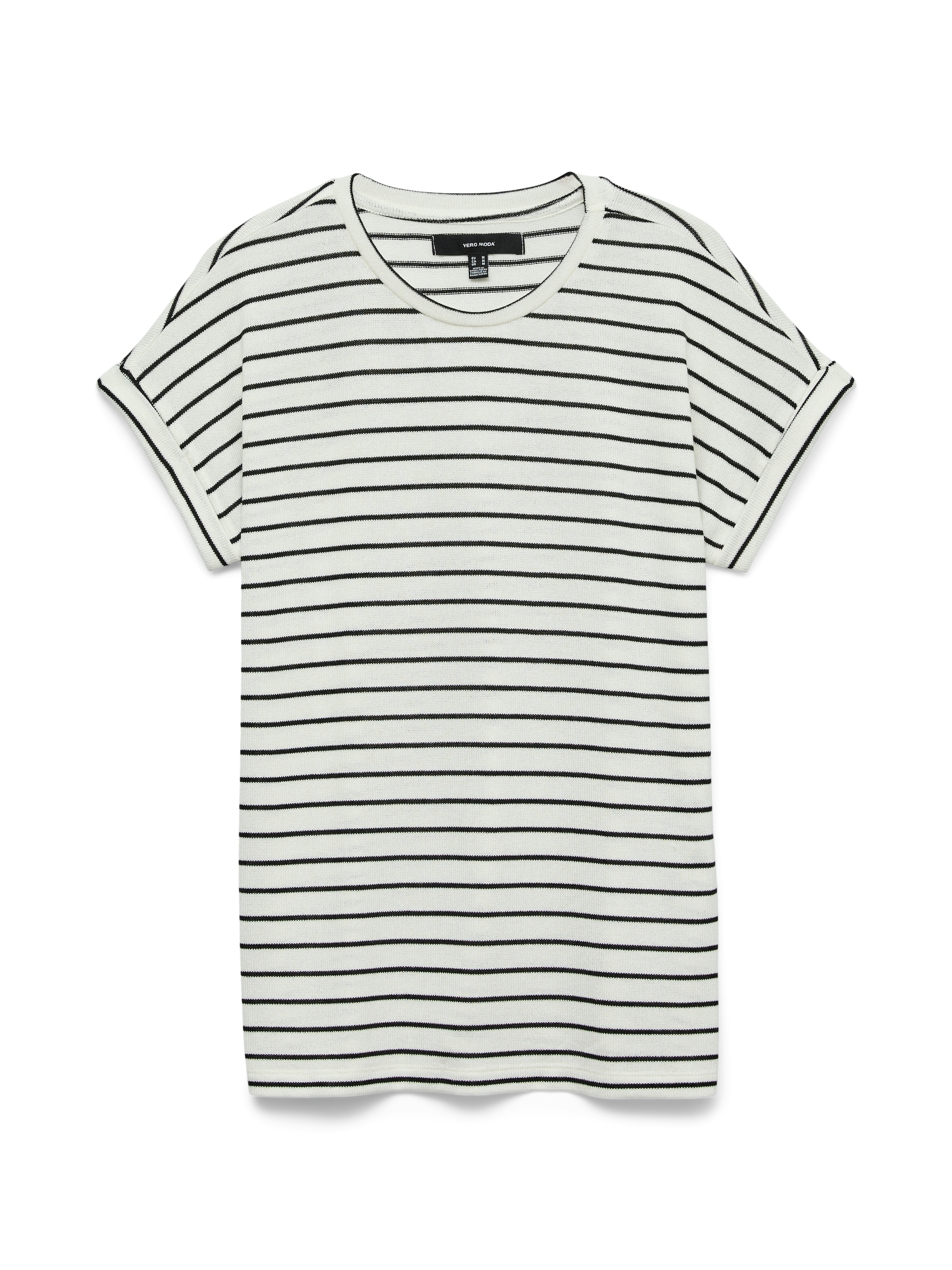 Vero Moda Kurzarmpullover »VMBRIANNA SS O-NECK PULLOVER BOO  REP«, mit Umschlagsaum am Kurzarm