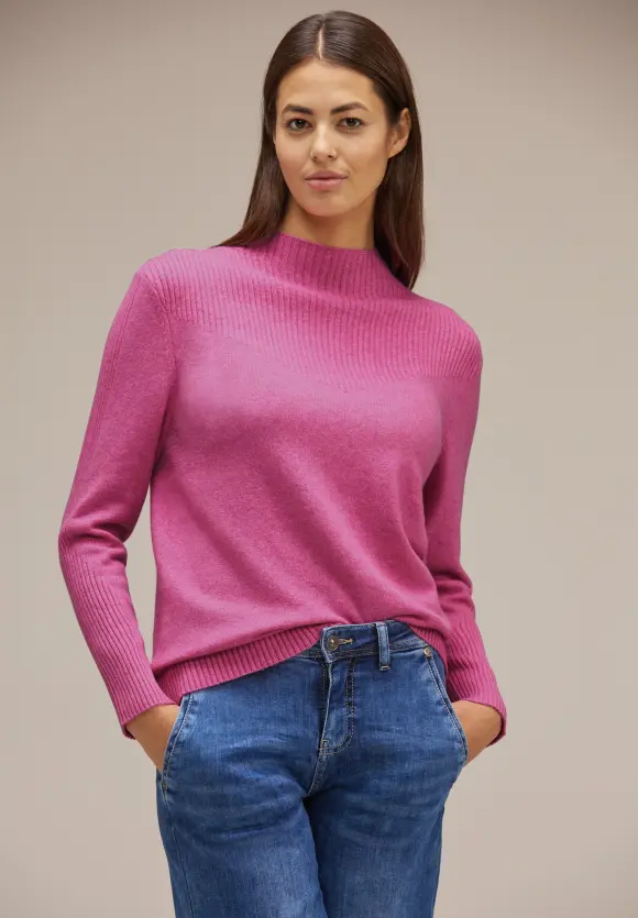 Pullover mit Rippstrick - cozy pink melange
