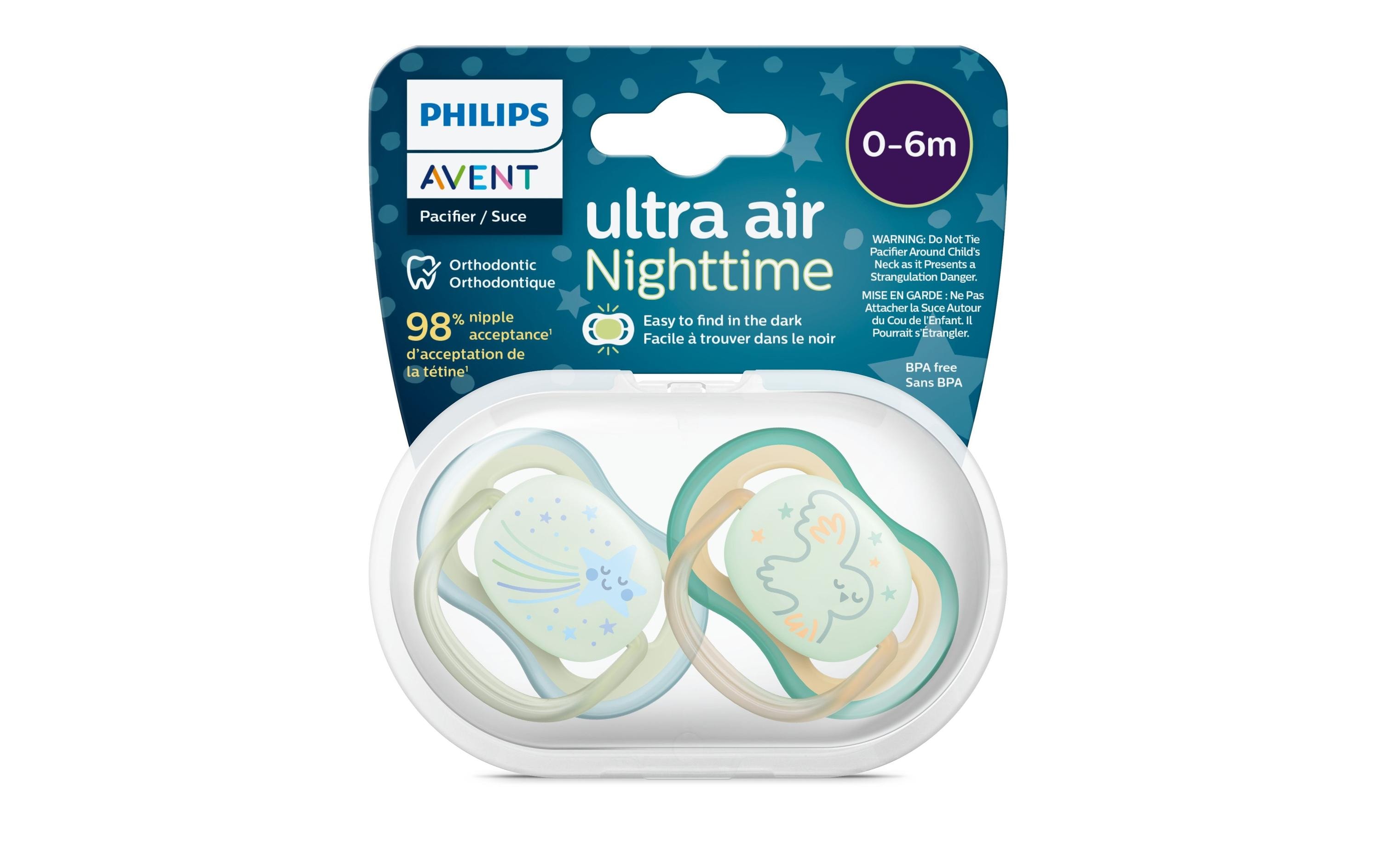 Nuggi ultra air Night 0-6 Mt. Sternschnuppe/EuleSauger aus 100% lebensmitteltauglichem Silikon