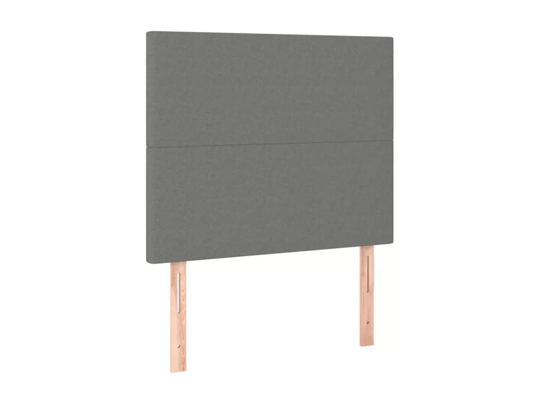 Sommier tapissier avec matelas et LED Gris foncé 90x190cm Tissu