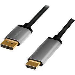 Câble DispolayPort - HDMI, 2,0 m, noir/gris