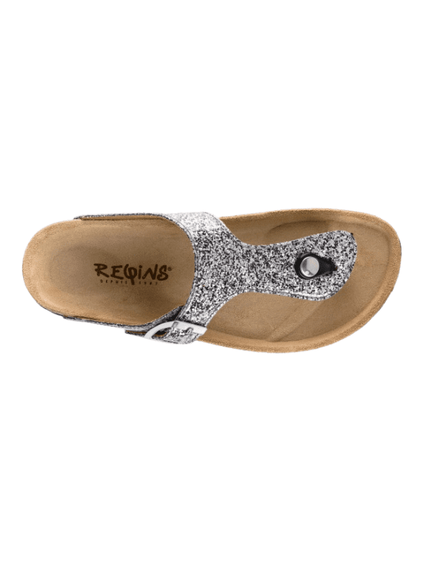 Sandales Fille DUNE Glitter vernis Argent - Reqins