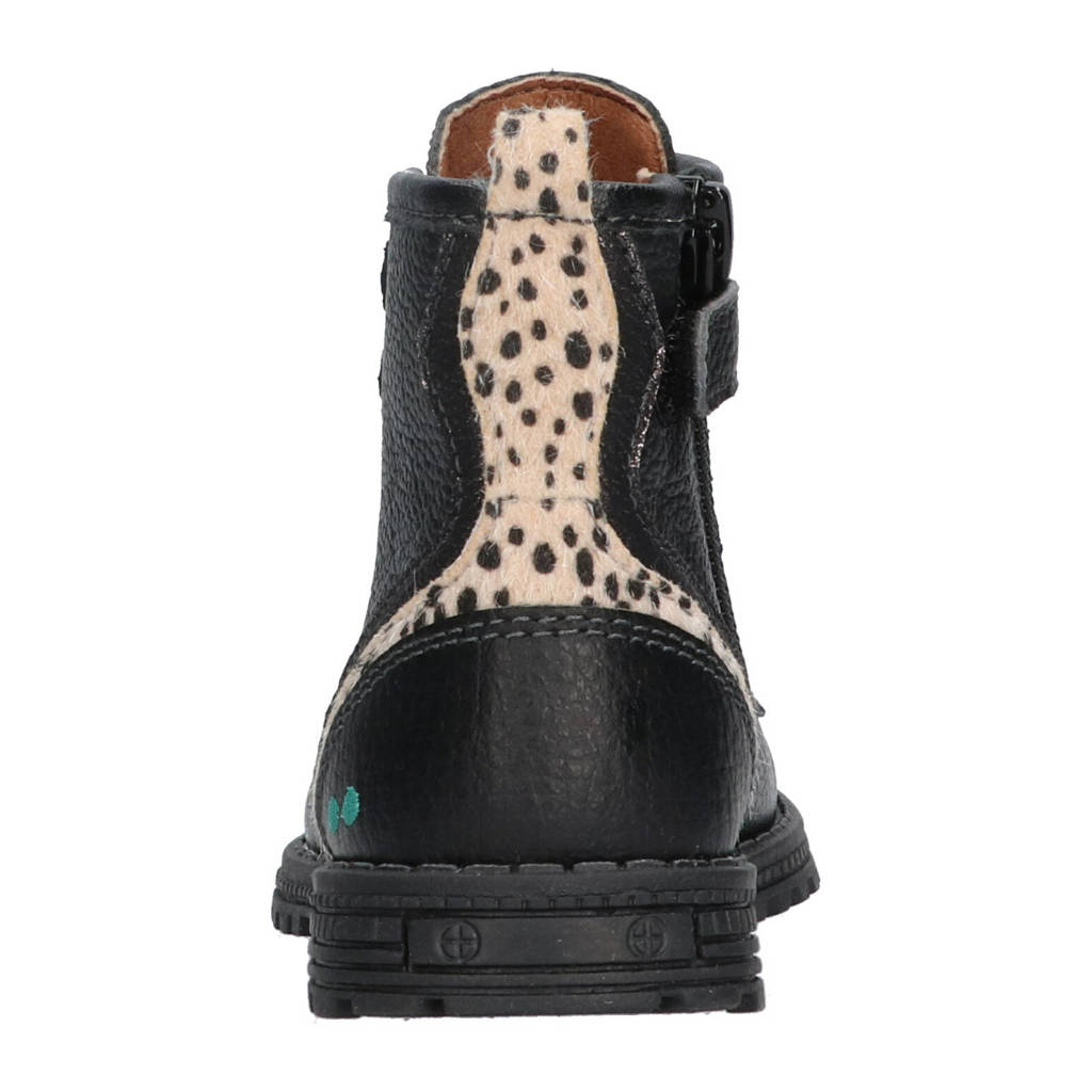 BunniesJR leren veterboots zwart