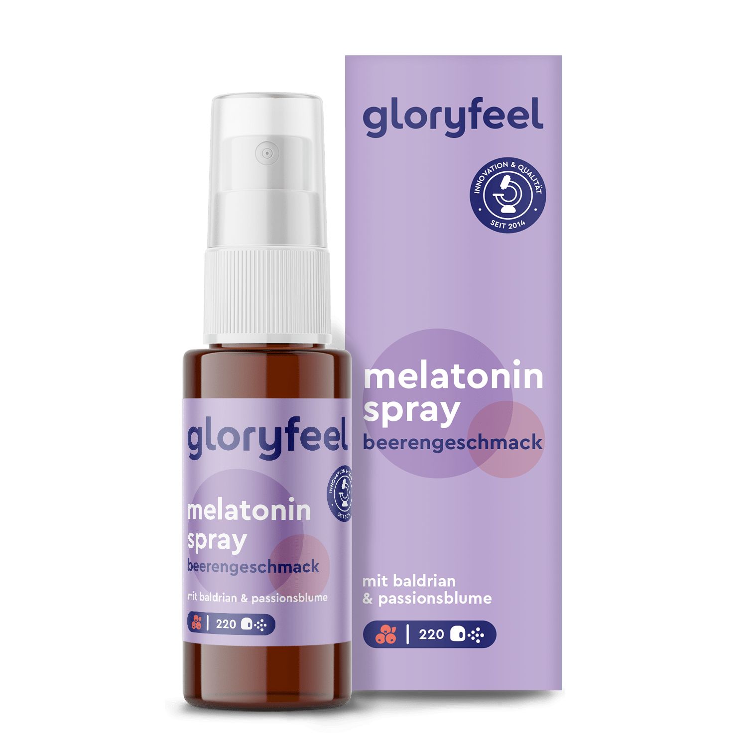 gloryfeel® Melatonin + Baldrian, Lavendel & Melisse Spray Beere