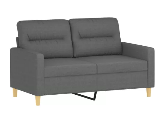 Canapé 2 places avec oreillers gris foncé 120 cm tissu