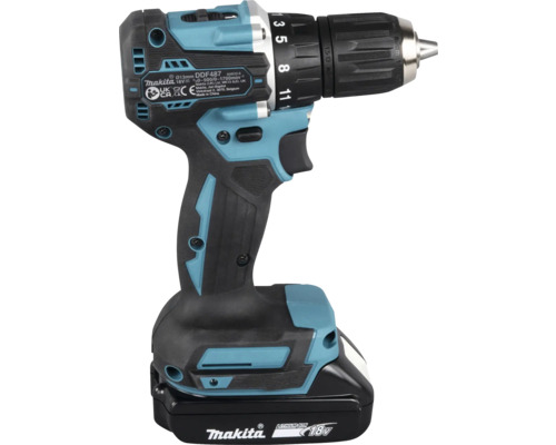 Makita DDF487RAJ 18V accuboormachine/schroefmachine, inclusief 2 accu's, oplader en MAKPAC maat 2 koffer.