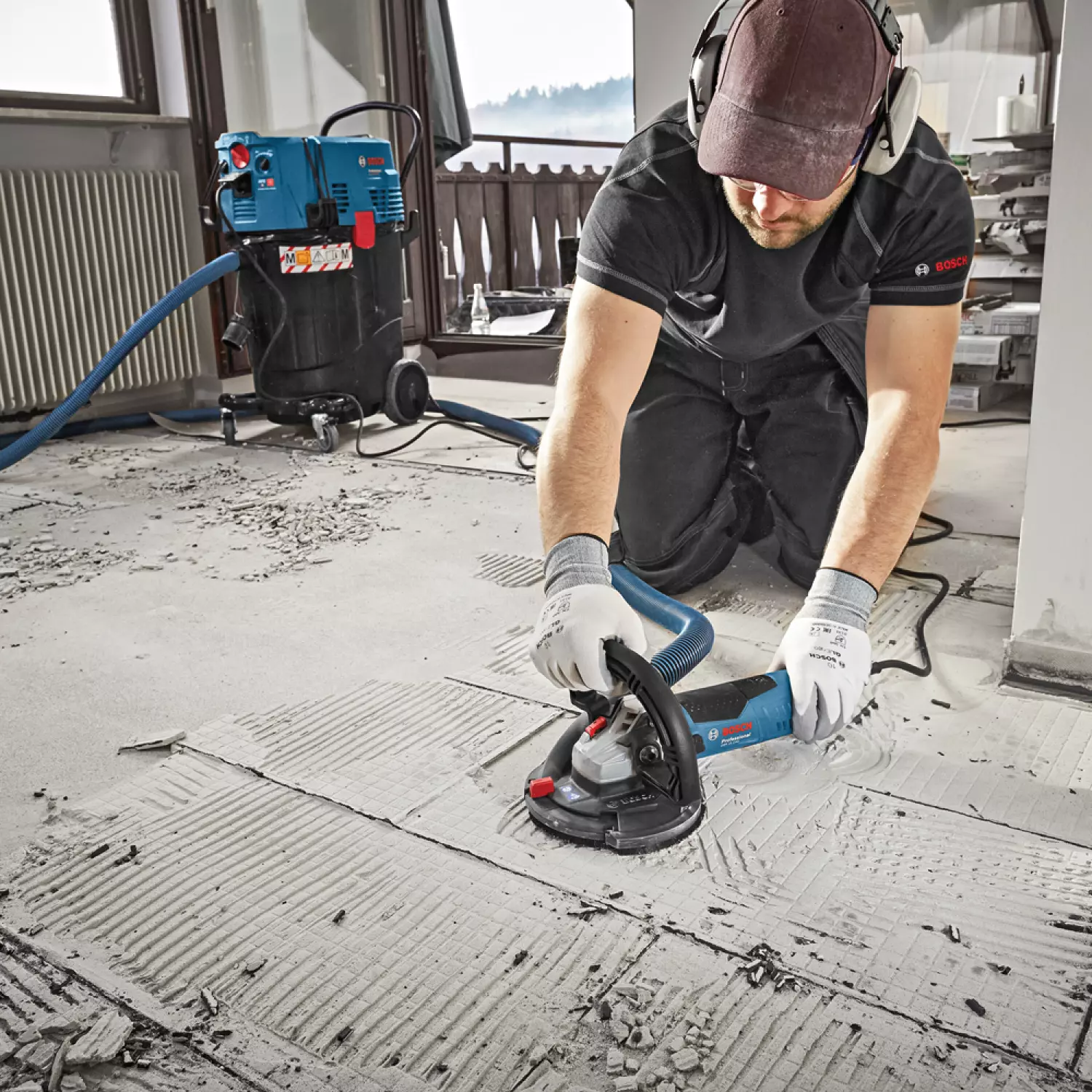 Bosch GBR 15 CAG Betonschuurmachine in L-Boxx - 1500W - 125mm