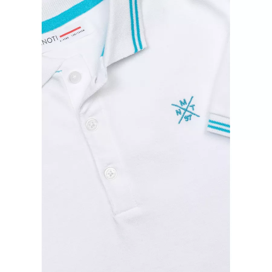 MINOTI Poloshirt mit Kontrastelementen Weiß