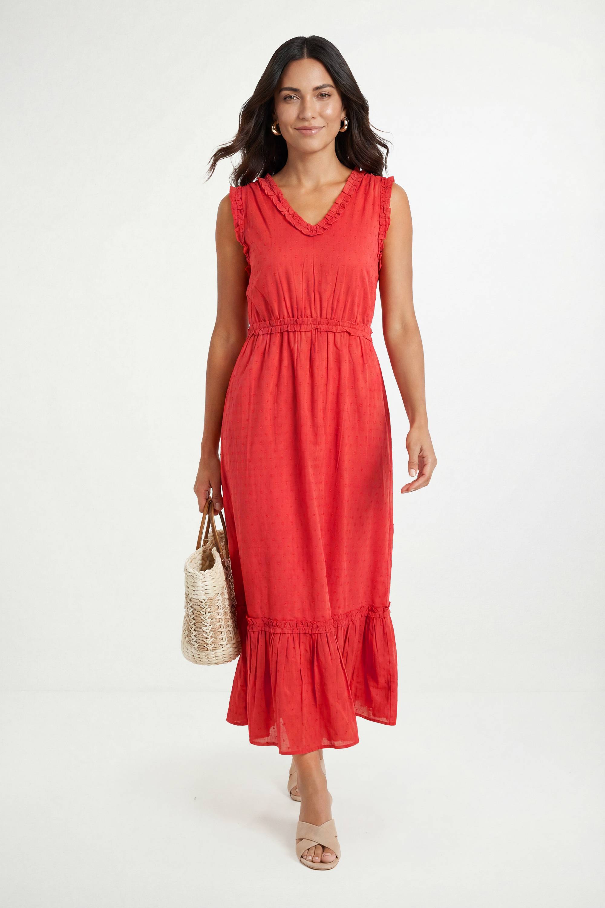 Wallis Robe Maxi En Coton Dobby D'été