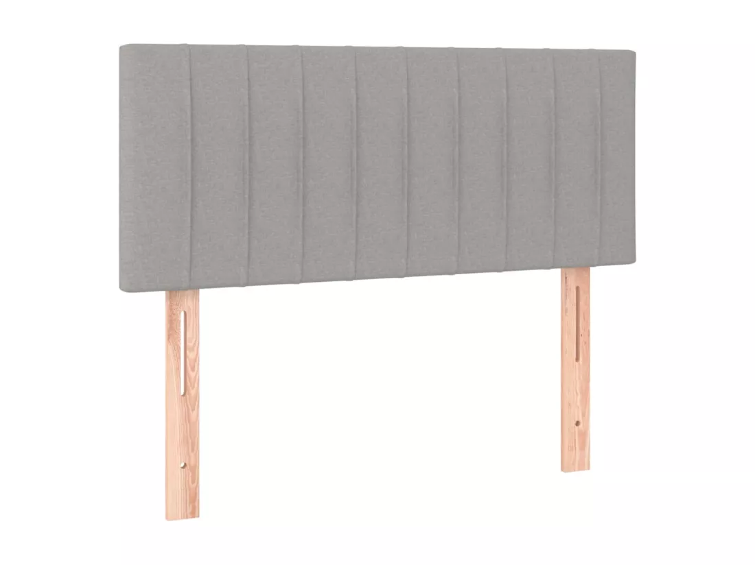 Sommier tapissier avec matelas et LED Gris clair 90x190cm Tissu