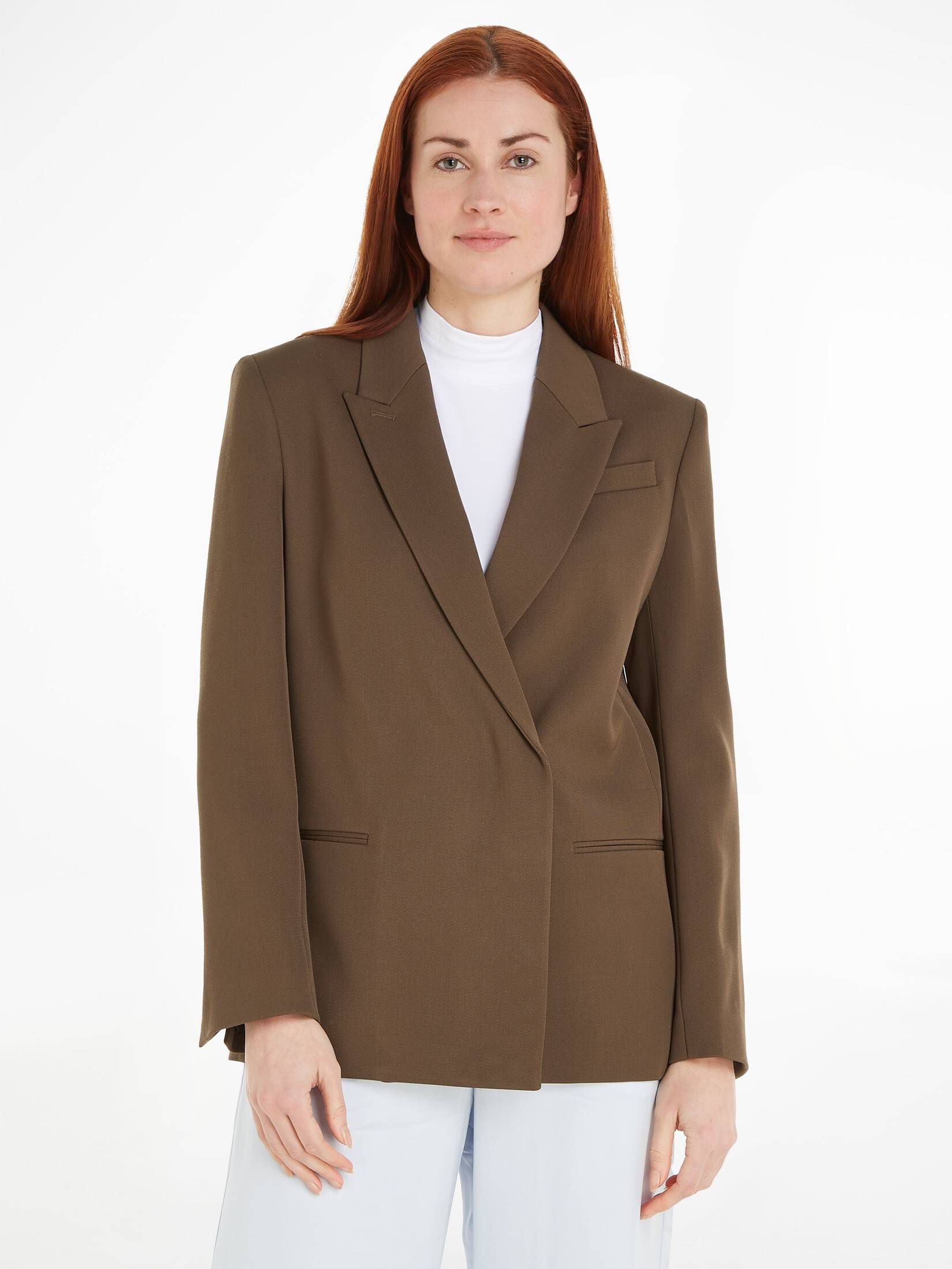 CALVIN KLEIN| Damen Blazer mit Wolle