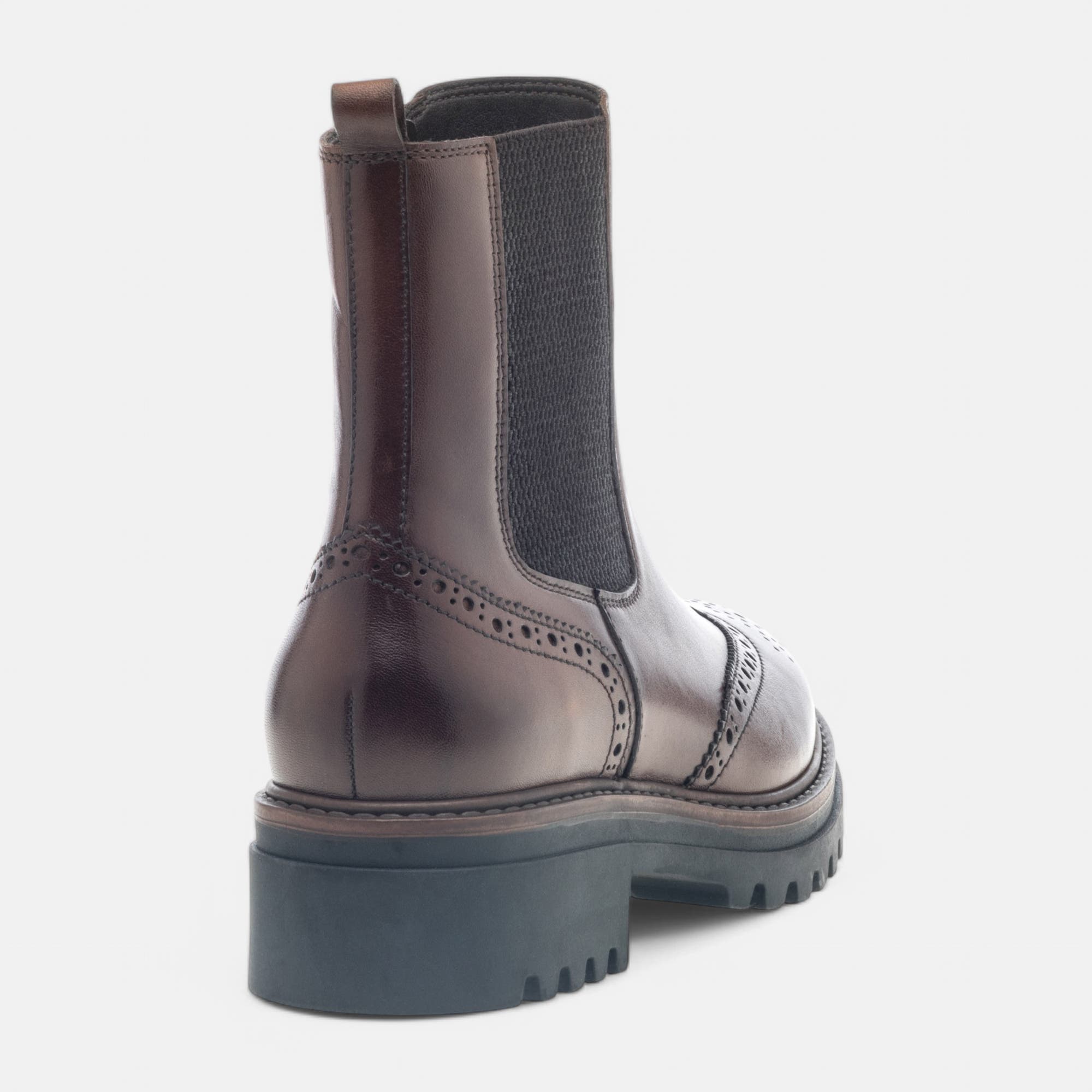 Boots chelsea Femme en cuir marron