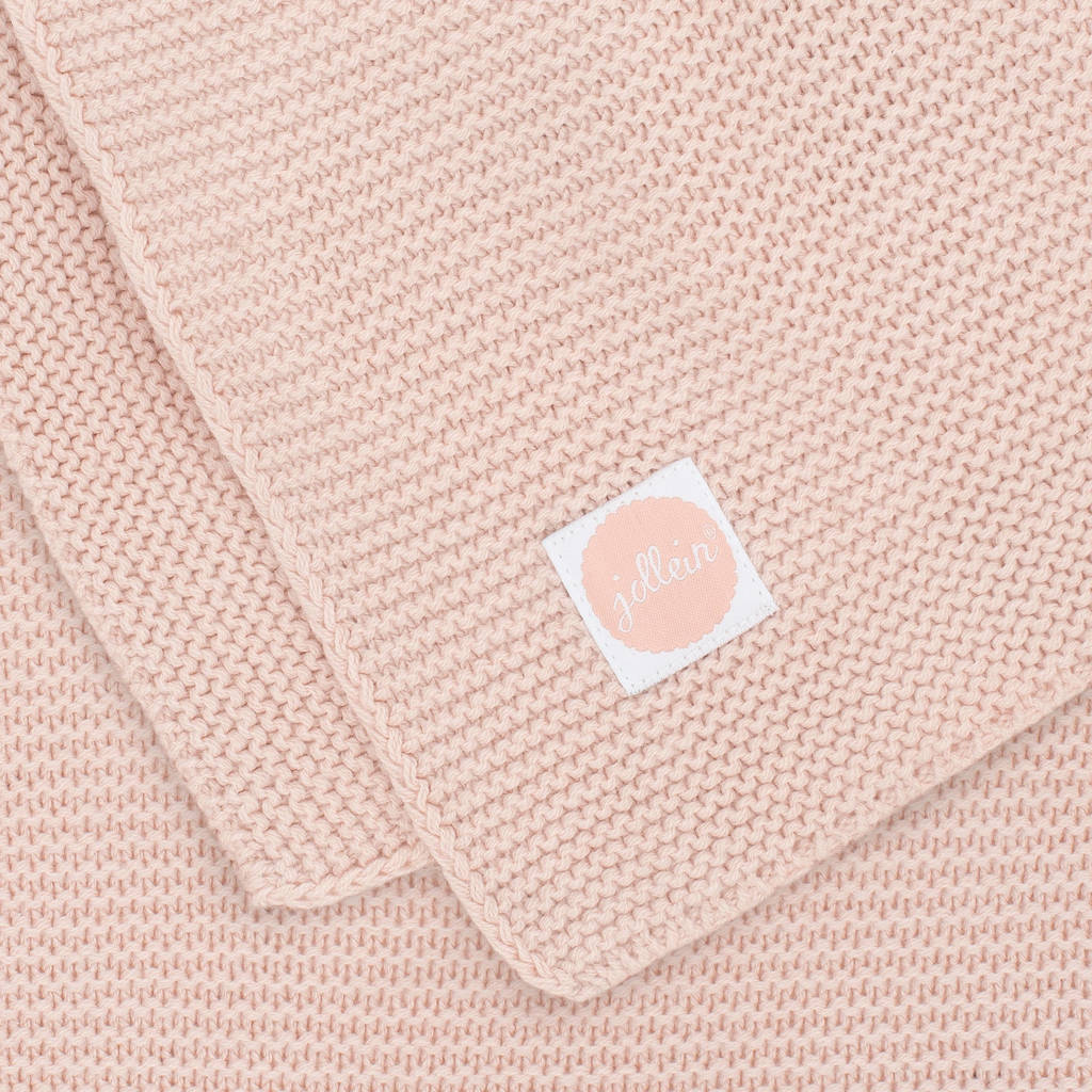 Hele mooie luxe zachte oudroze plaidbaby ledikantdeken Basic knit 100x150 cm Pale pink