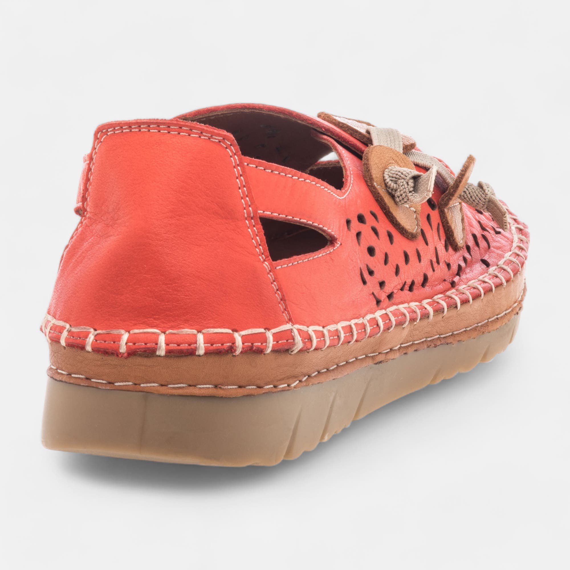 Ballerines Femme en cuir rouge