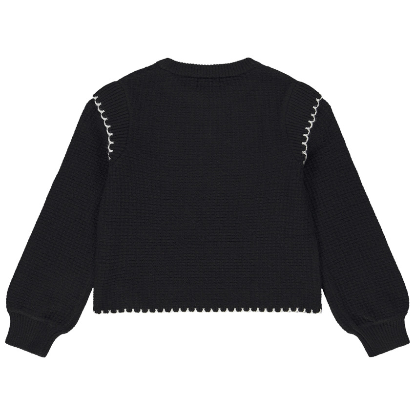 Pull court en tricot fantaisie pour fille