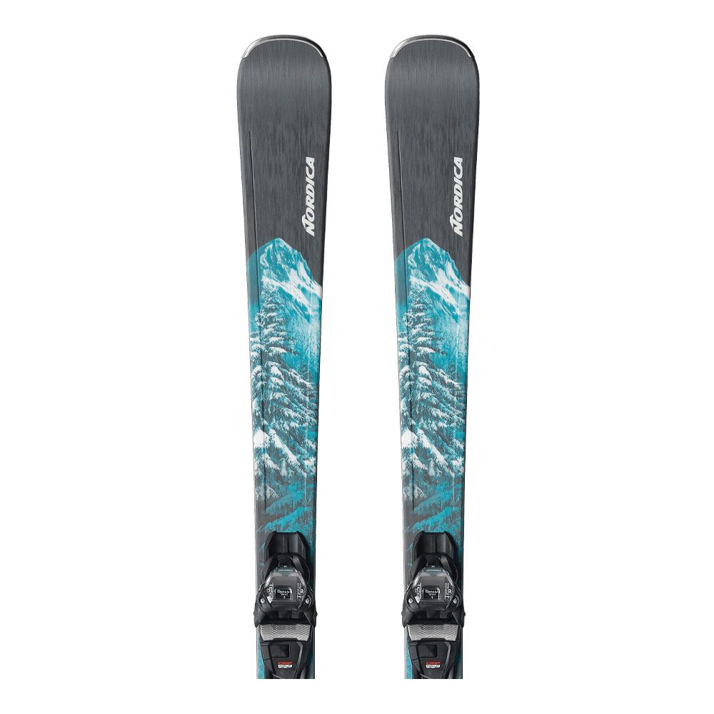 Nordica WILDE BELLE 78 CA - Skis all mountain + Fixatons TP2 COMPACT 10 FDT Femme anthrazite/aqua/noir/anthracite
