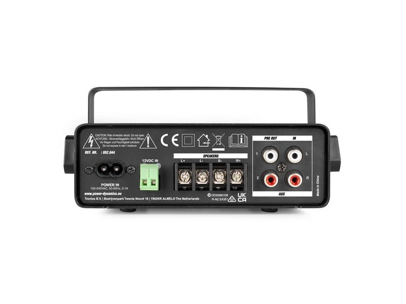Power Dynamics Verstärker Pro PDC30 Mobiler Multifunktionsverstärker mit USB-Anschluss und MicroSD-Slot