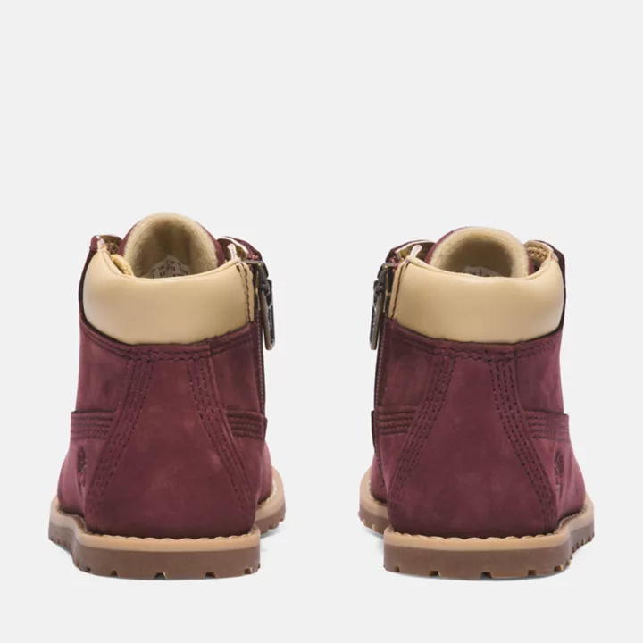 Bota infantil Pokey Pine de 15 cm na cor bordô.