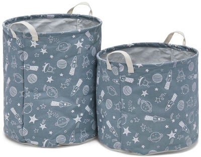Alice & Fox Oppbevaringskurv 2-pack Space, Grey/white