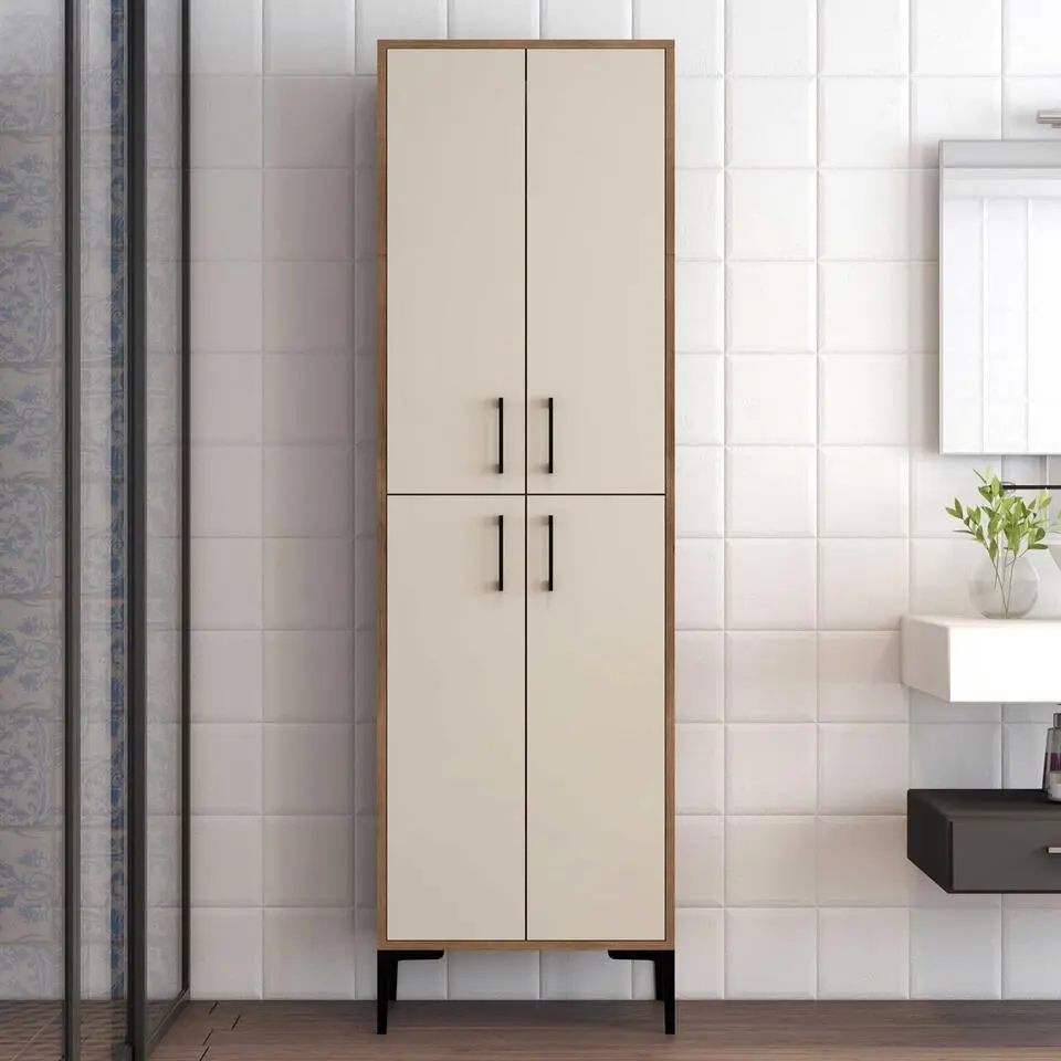Emob Multifunctionele kast Woody Fashion - 60 x 35 x 200 cm - Walnut Cream