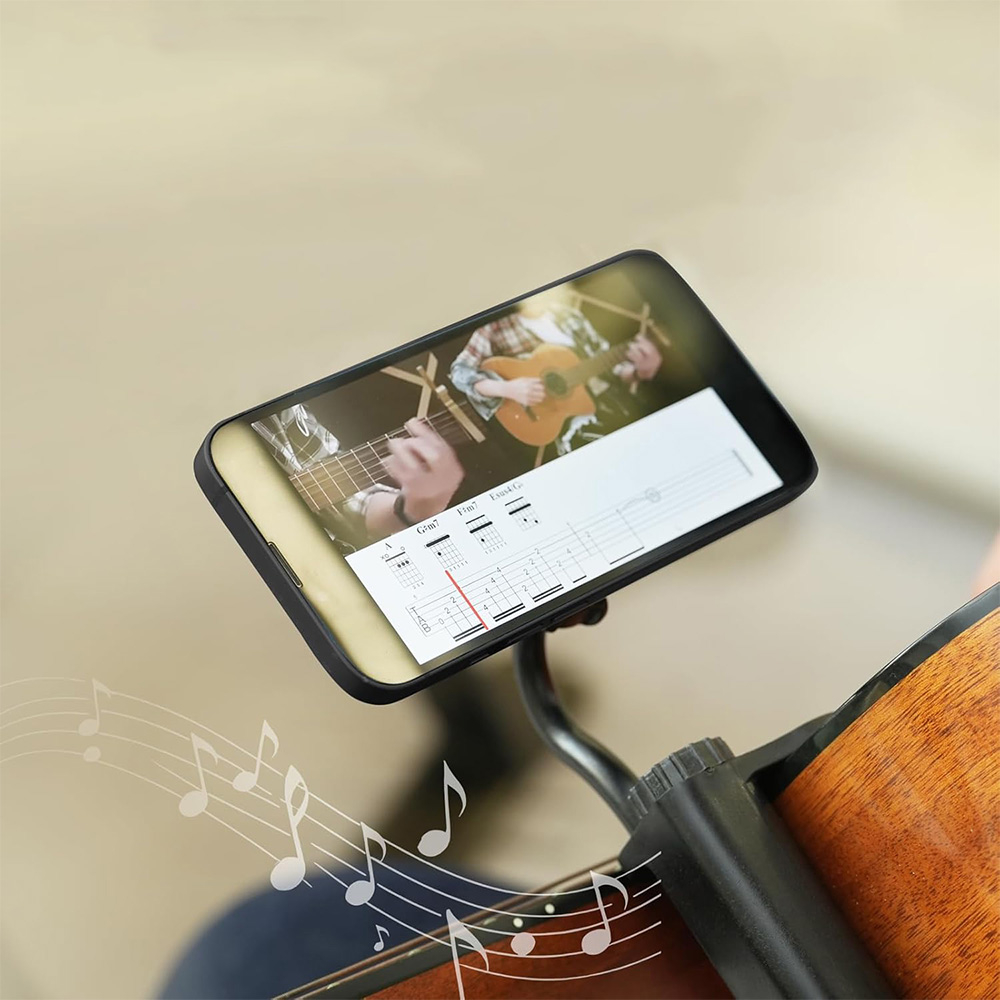 Universal MagSafe Gitarren Smartphone Halterung 360° Drehbarer Handy Clip für Gitarre / Bass / Ukulele - Schwarz