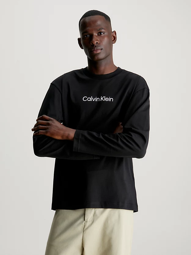 Camiseta de manga comprida com logotipo