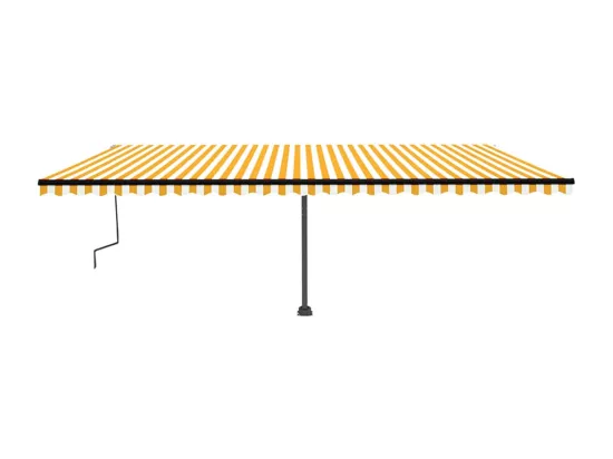 Auvent manuel rétractable sur pied 600x350 cm Jaune/Blanc