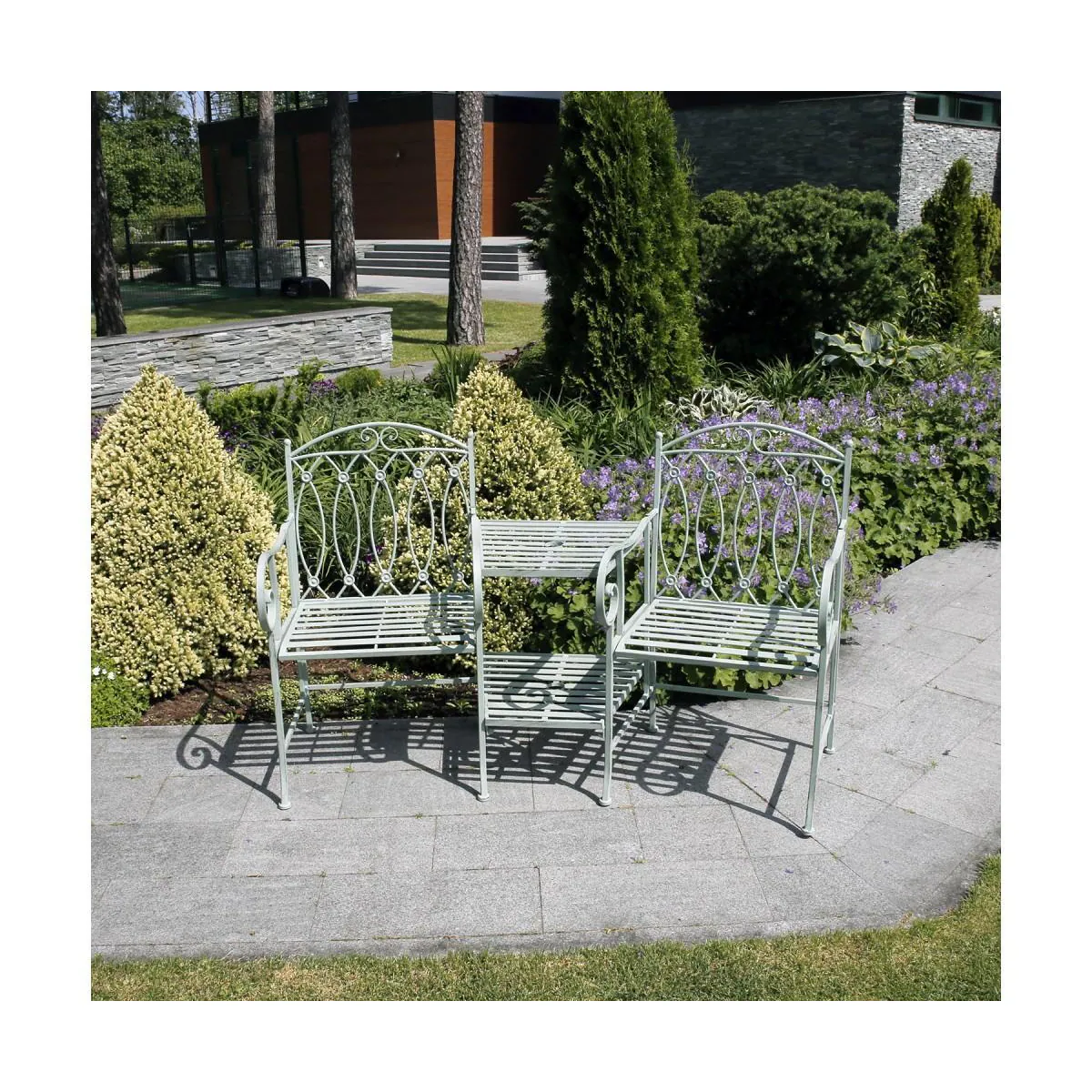 Benk MINT med bord, antikkgrønn