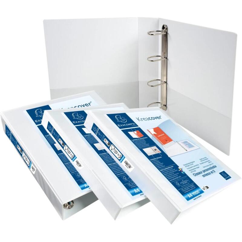 Classeur PP personnalisable Kreacover - 4 anneaux en D 15mm - A4 maxi