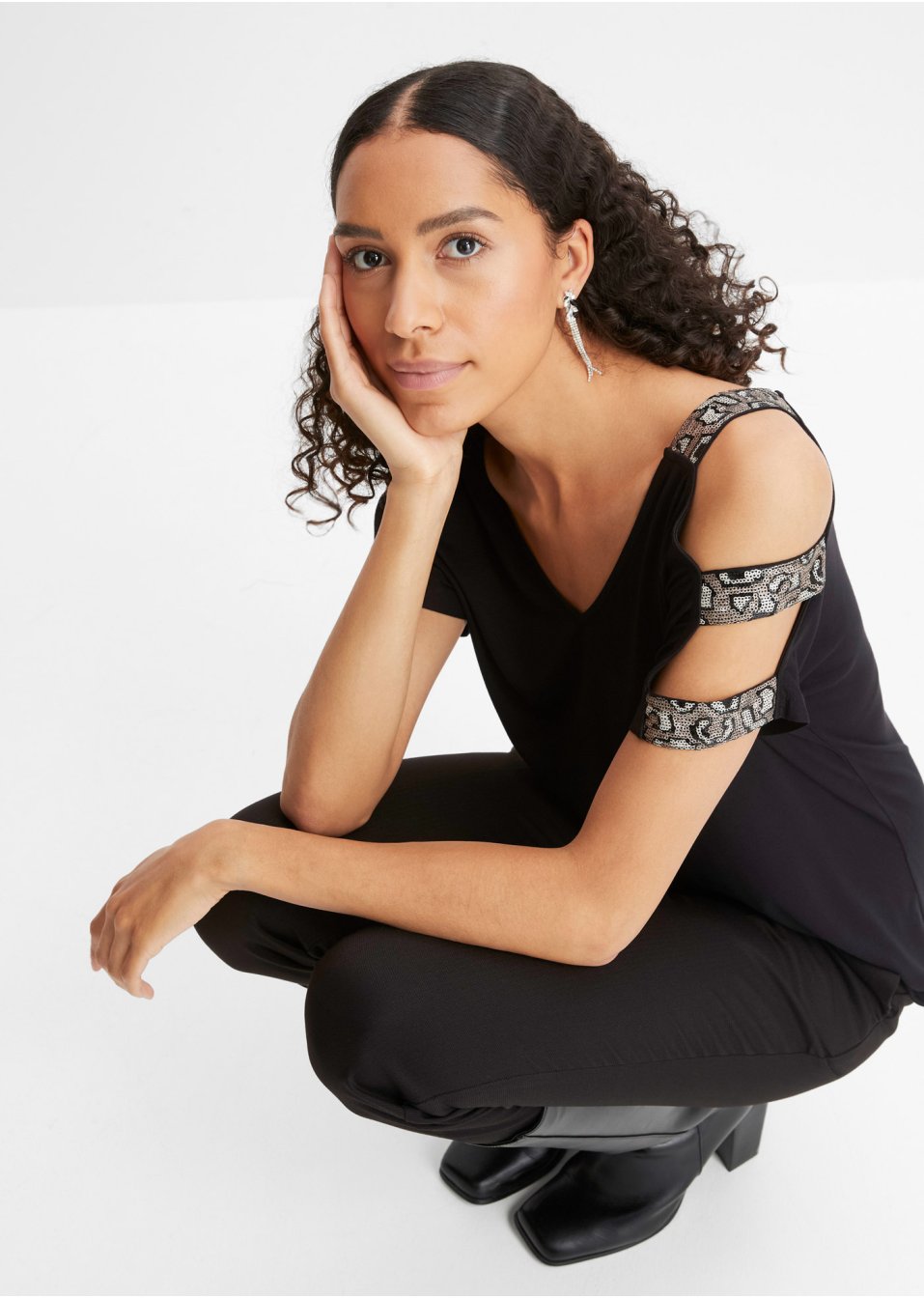 T-shirt avec application de sequins